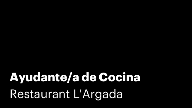 Ayudante/a de Cocina