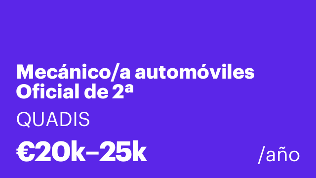 Mecánico/a automóviles Oficial de 2ª