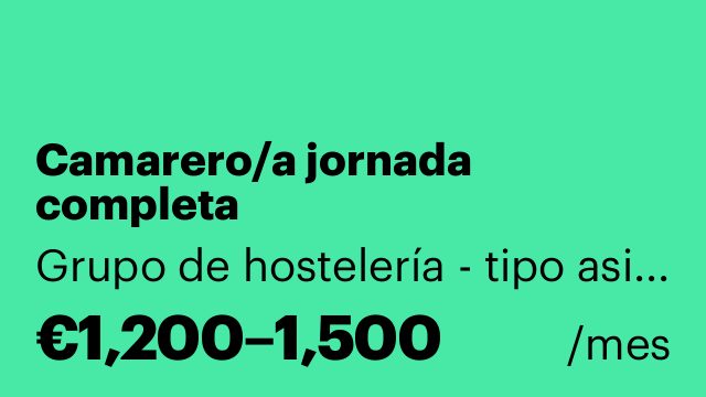 Camarero/a jornada completa