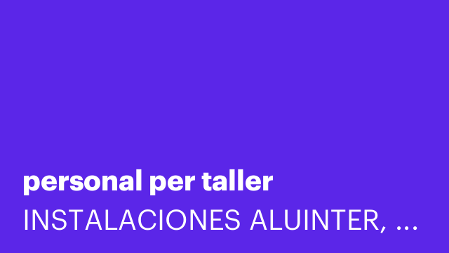 personal per taller