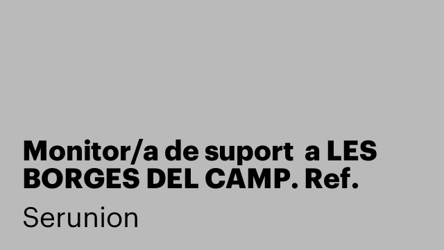 Monitor/a de suport  a LES BORGES DEL CAMP. Ref. SMNTR
