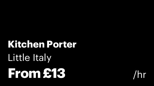 Kitchen Porter