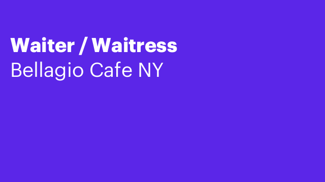 Waiter / Waitress