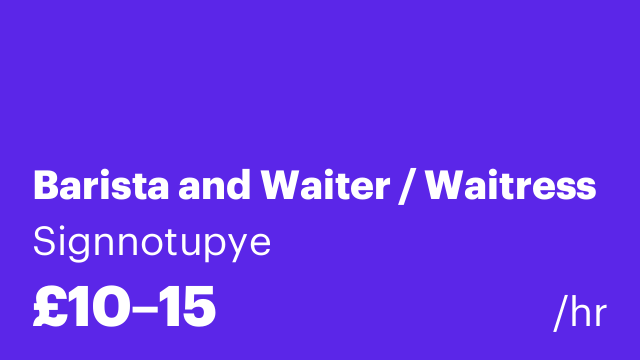 Barista and Waiter / Waitress
