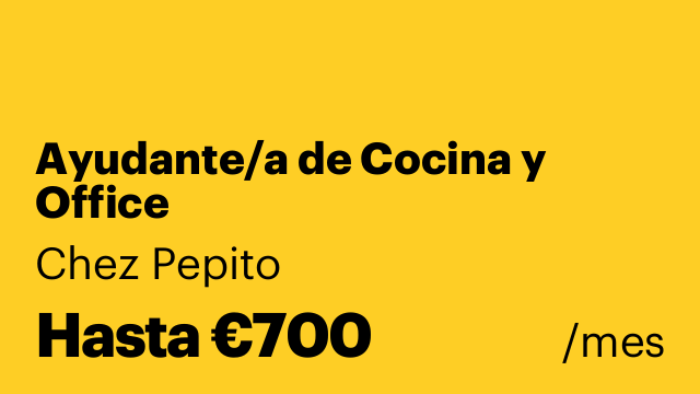 Ayudante/a de Cocina y Office