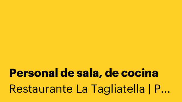 Personal de sala, de cocina