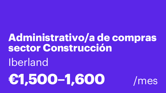 Administrativo/a de compras sector Construcción