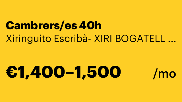 Cambrers/es 40h