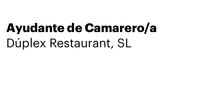 Ayudante de Camarero/a