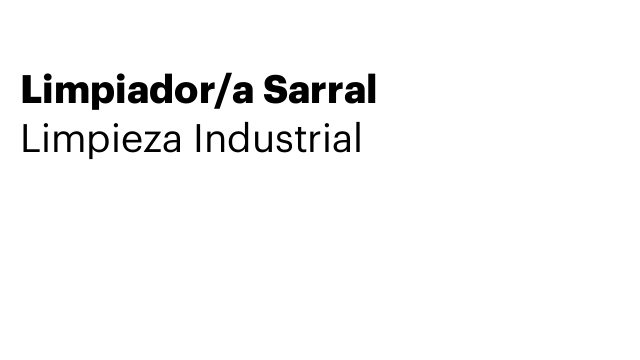 Limpiador/a Sarral