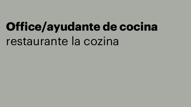 Office/ayudante de cocina