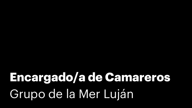 Encargado/a de Camareros
