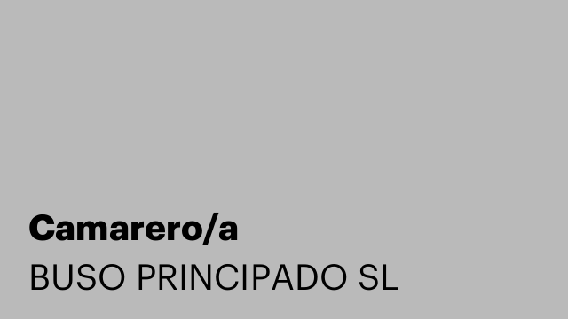 Camarero/a
