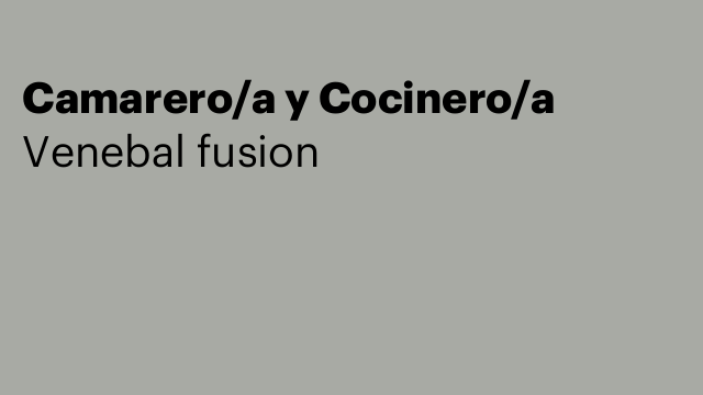 Camarero/a y Cocinero/a