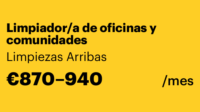 Limpiador/a de oficinas y comunidades