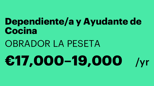 Dependiente/a y Ayudante de Cocina