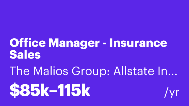 Office Manager - Insurance Sales