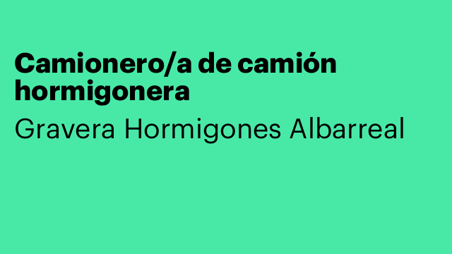 Camionero/a de camión hormigonera