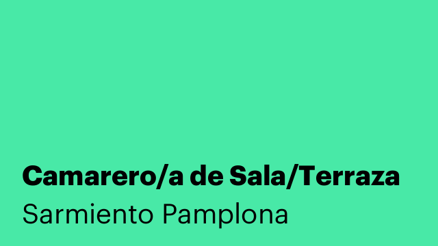 Camarero/a de Sala/Terraza