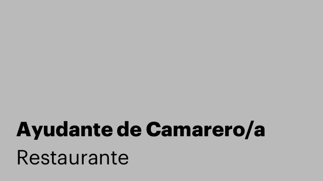Ayudante de Camarero/a