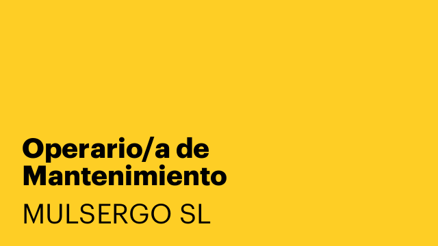 Operario/a de Mantenimiento