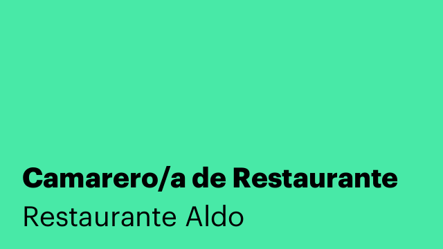 Camarero/a de Restaurante
