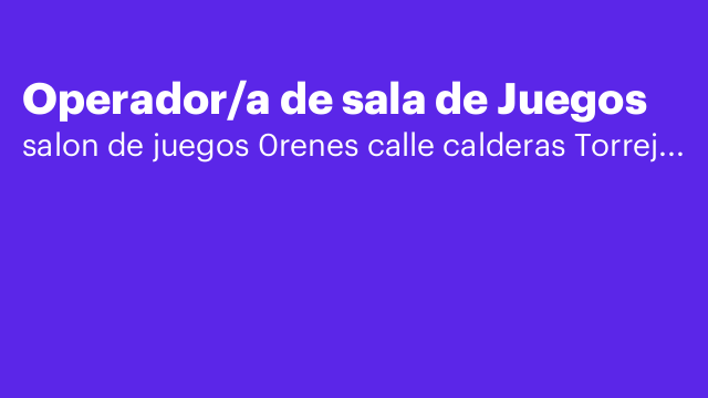 Operador/a de sala de Juegos