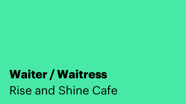 Waiter / Waitress