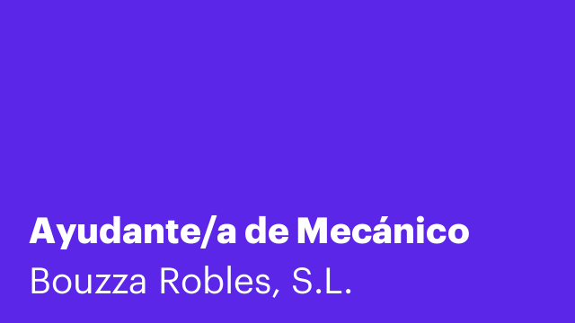 Ayudante/a de Mecánico
