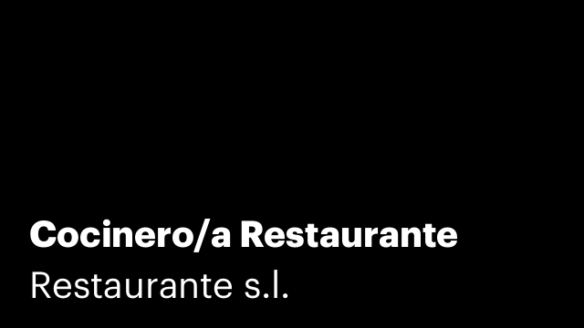 Cocinero/a Restaurante