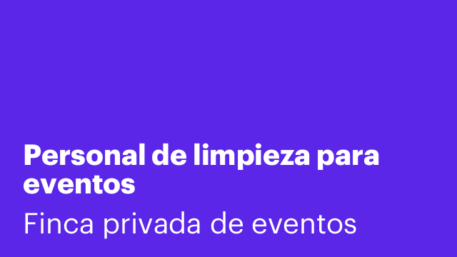 Personal de limpieza para eventos