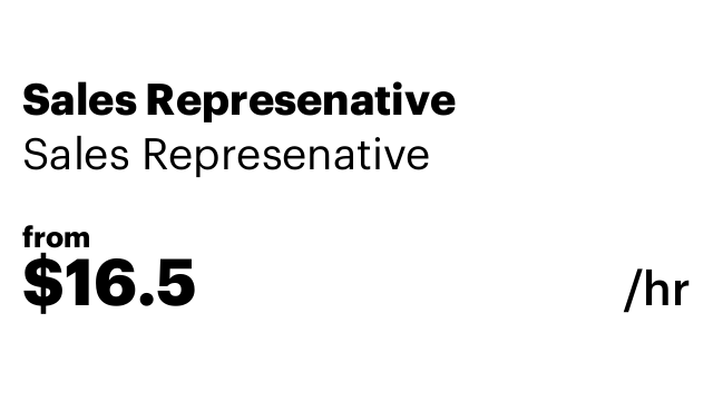 Sales Represenative