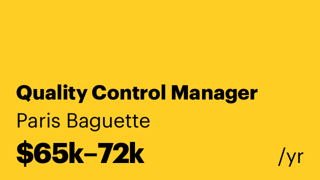 Quality Control Manager