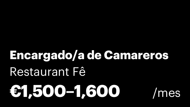 Encargado/a de Camareros