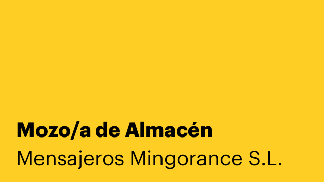Mozo/a de Almacén
