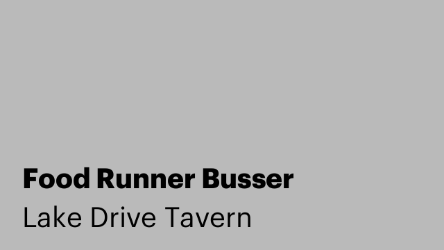 Food Runner Busser