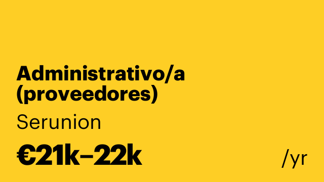 Administrativo/a (proveedores)