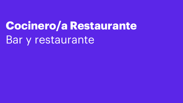 Cocinero/a Restaurante