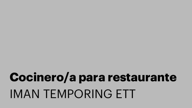 Cocinero/a para restaurante