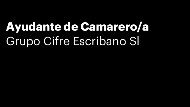 Ayudante de Camarero/a