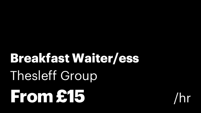 Breakfast Waiter/ess
