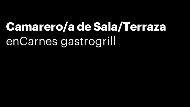 Camarero/a de Sala/Terraza