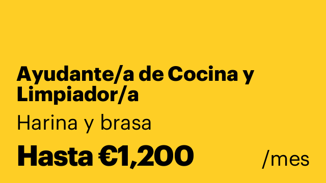 Ayudante/a de Cocina y Limpiador/a