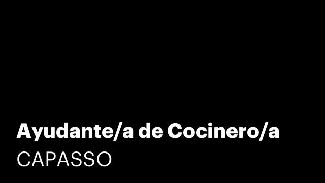 Ayudante/a de Cocinero/a