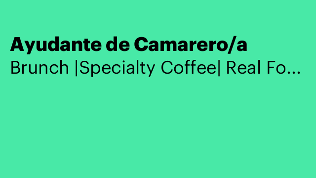 Ayudante de Camarero/a