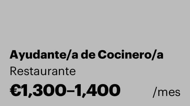Ayudante/a de Cocinero/a