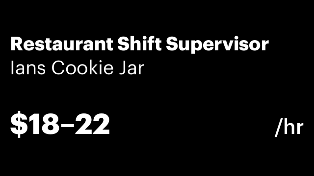 Restaurant Shift Supervisor