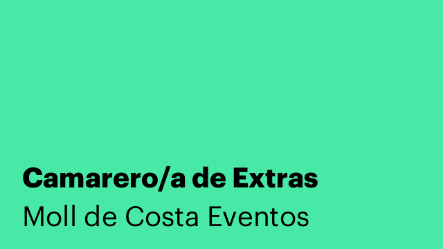 Camarero/a de Extras