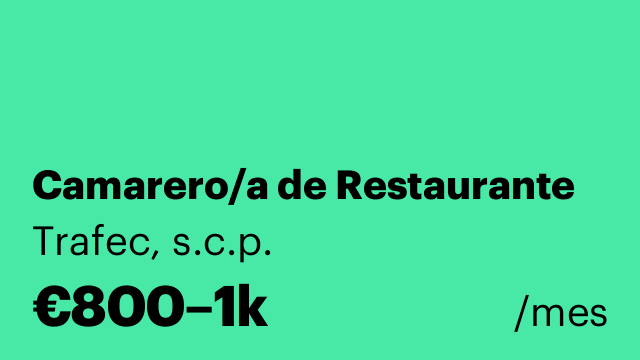 Camarero/a de Restaurante