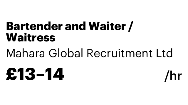 Bartender and Waiter / Waitress